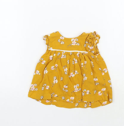 Primark Girls Yellow Floral  Basic Blouse