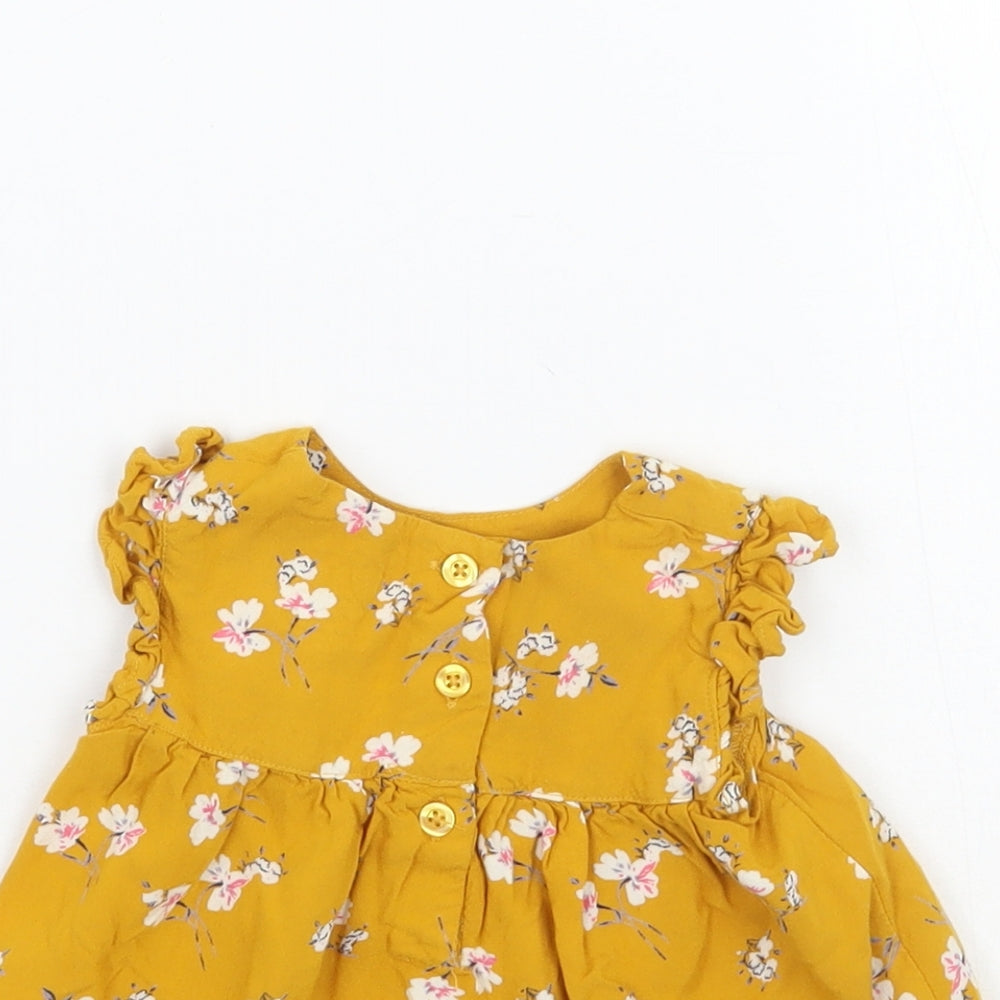 Primark Girls Yellow Floral  Basic Blouse