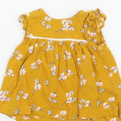 Primark Girls Yellow Floral  Basic Blouse