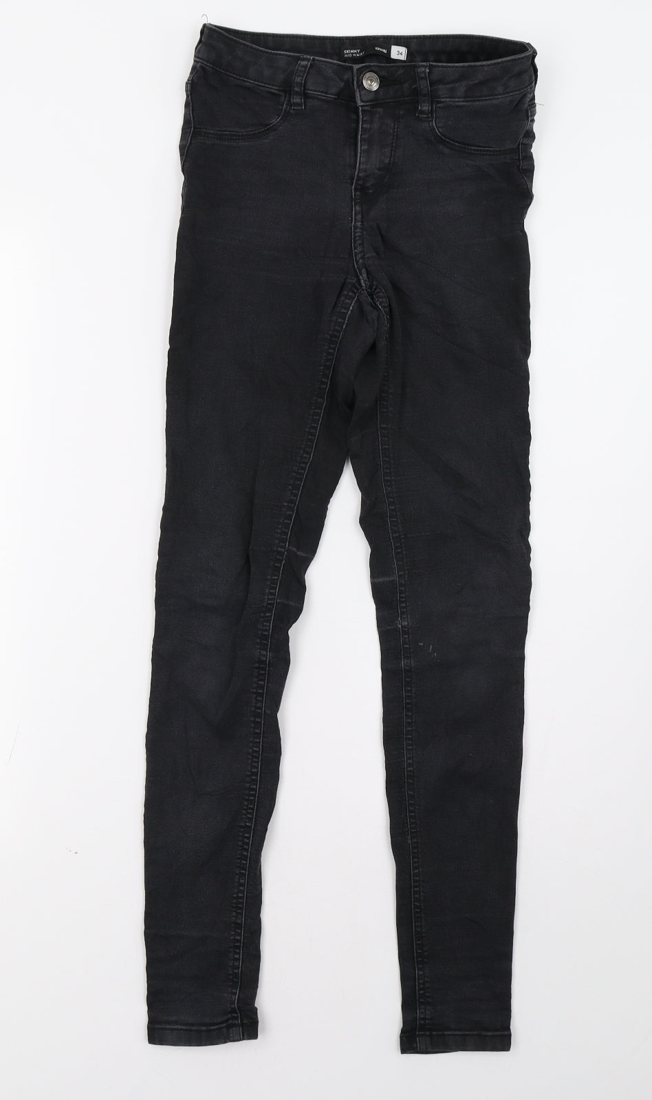 Womens UK Size 6 Sinsay Regular Fit Skinny Black Jeans