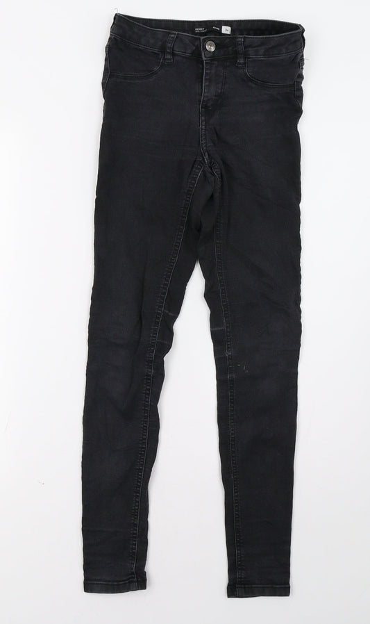 Womens UK Size 6 Sinsay Regular Fit Skinny Black Jeans