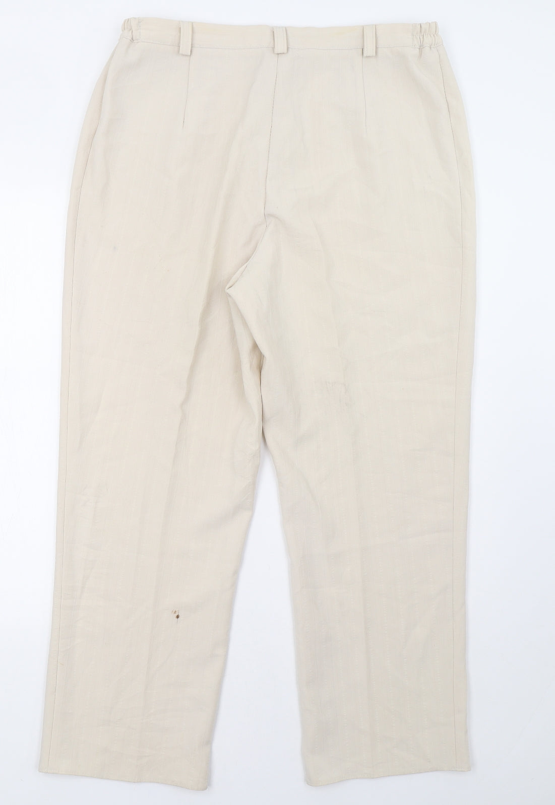 Womens UK Size 14 Preworn Regular Fit  Beige Trousers
