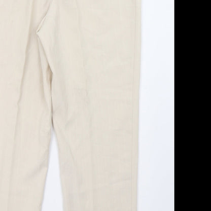 Womens UK Size 14 Preworn Regular Fit  Beige Trousers