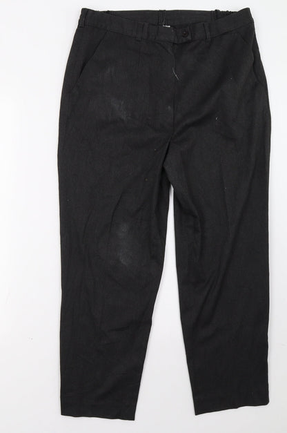 Womens UK Size 16 Preworn Regular Fit  Black Trousers