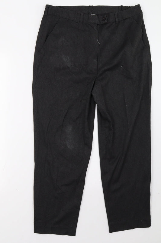 Womens UK Size 16 Preworn Regular Fit  Black Trousers
