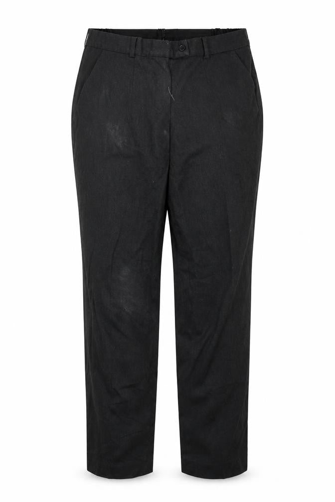 Front view of Preworn women’s black trousers, size UK 16, 29-inch leg