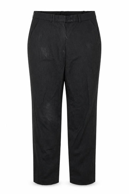 Front view of Preworn women’s black trousers, size UK 16, 29-inch leg