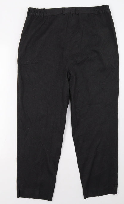 Womens UK Size 16 Preworn Regular Fit  Black Trousers