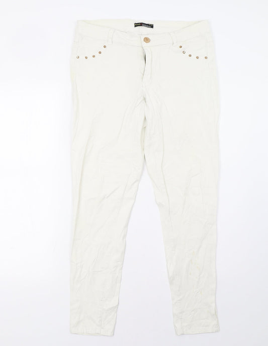 Womens UK Size 12 Clockhouse Regular Fit  White Trousers