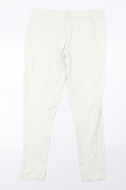 Womens UK Size 12 Clockhouse Regular Fit  White Trousers