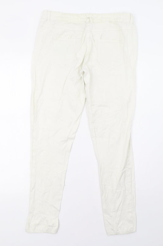 Womens UK Size 12 Clockhouse Regular Fit  White Trousers