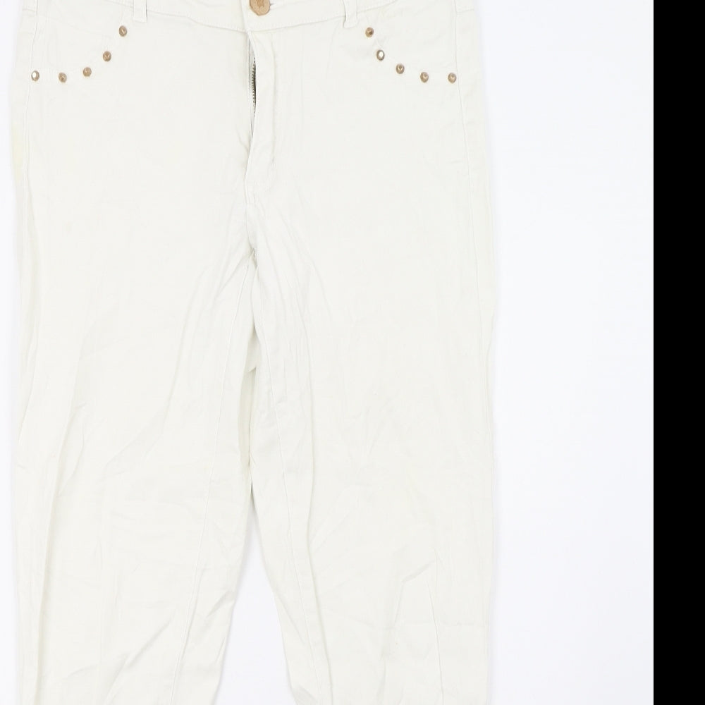 Womens UK Size 12 Clockhouse Regular Fit  White Trousers