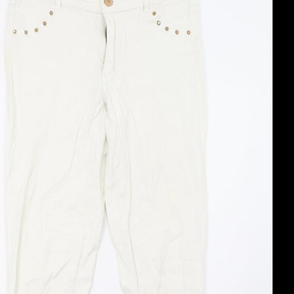 Womens UK Size 12 Clockhouse Regular Fit  White Trousers