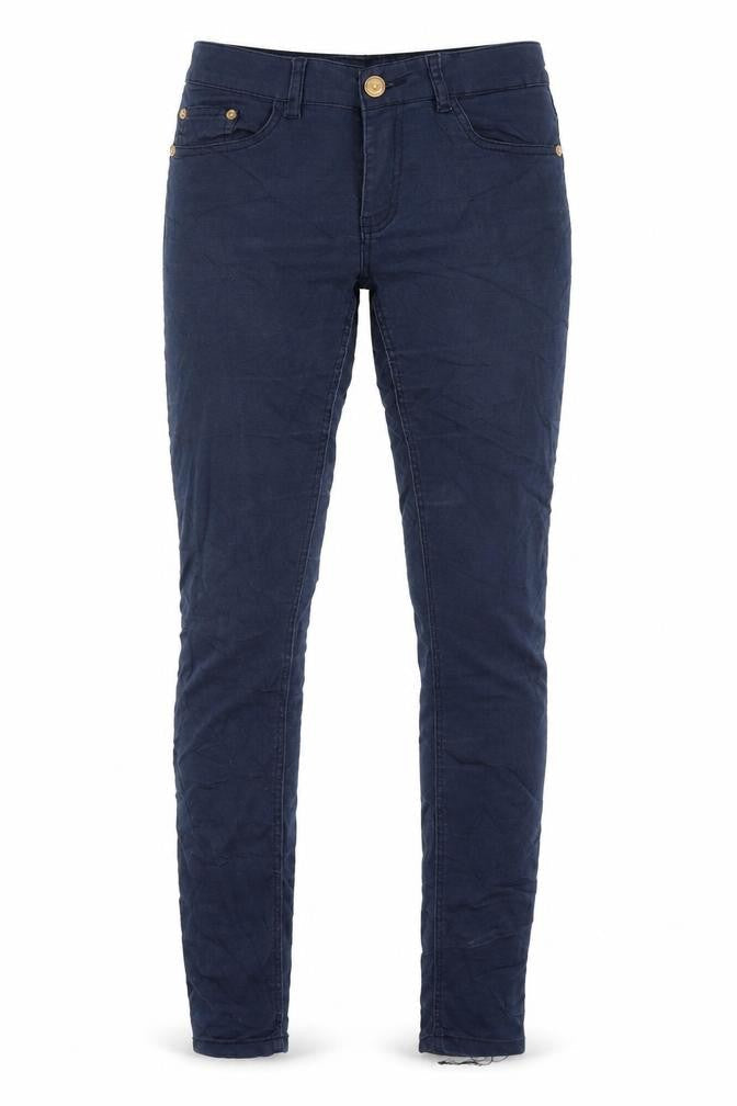 Front view of bikbok women’s blue skinny jeans, size UK 10, 30-inch leg