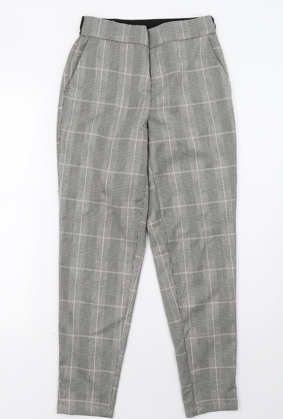 Only Womens Black Check  Trousers  Size 8 L28 in