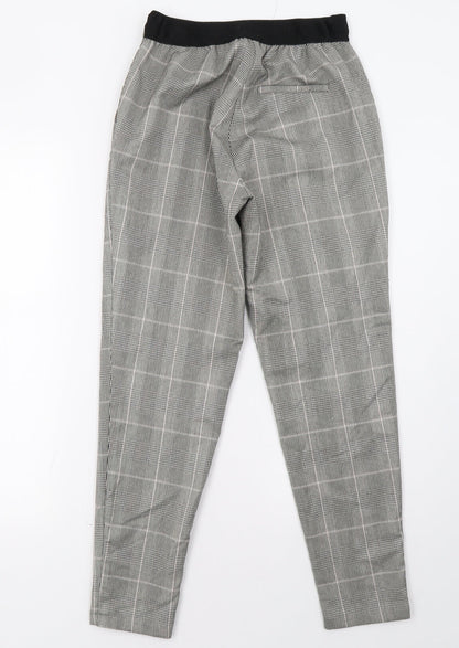 Only Womens Black Check  Trousers  Size 8 L28 in