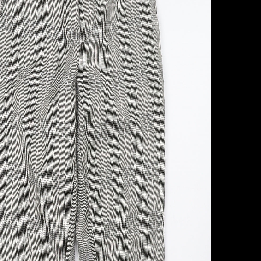 Only Womens Black Check  Trousers  Size 8 L28 in