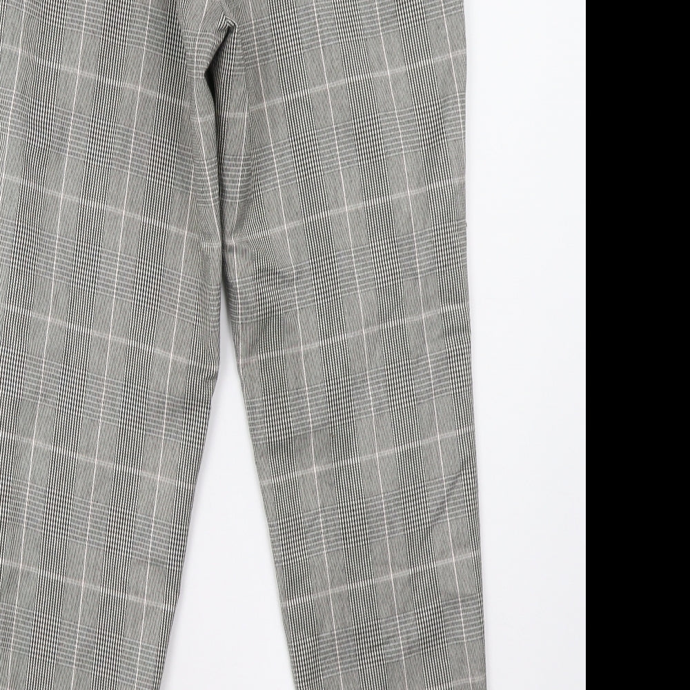 Only Womens Black Check  Trousers  Size 8 L28 in