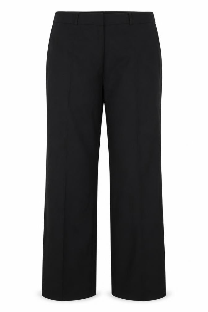 Front view of uniform service women’s black trousers, size UK 32, 32-inch leg