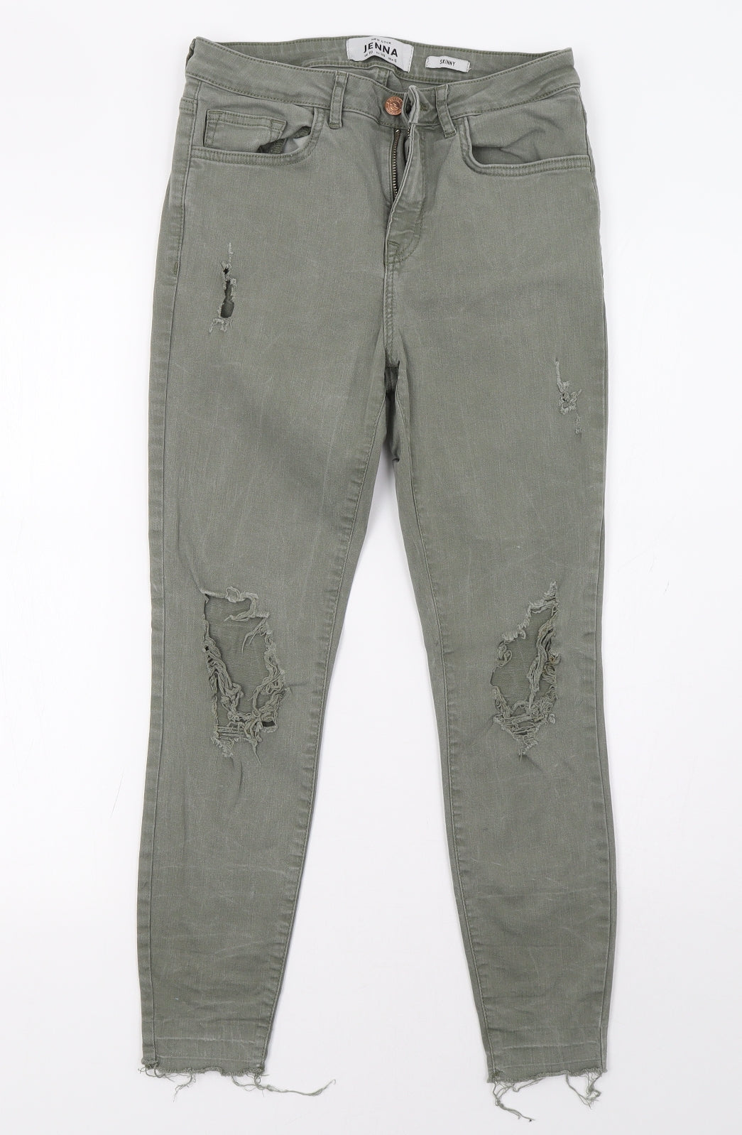 New Look Womens Green  Denim Skinny Jeans Size 10 L27 in