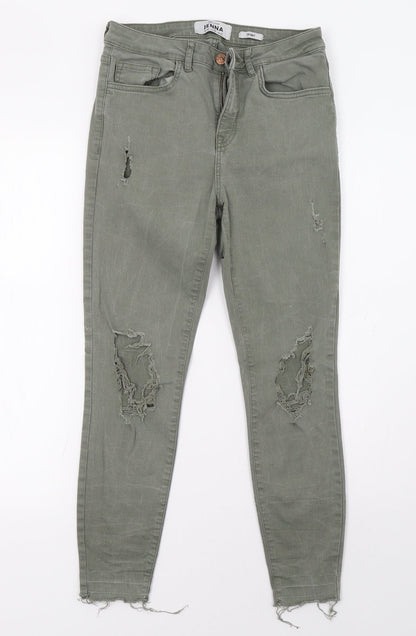 New Look Womens Green  Denim Skinny Jeans Size 10 L27 in