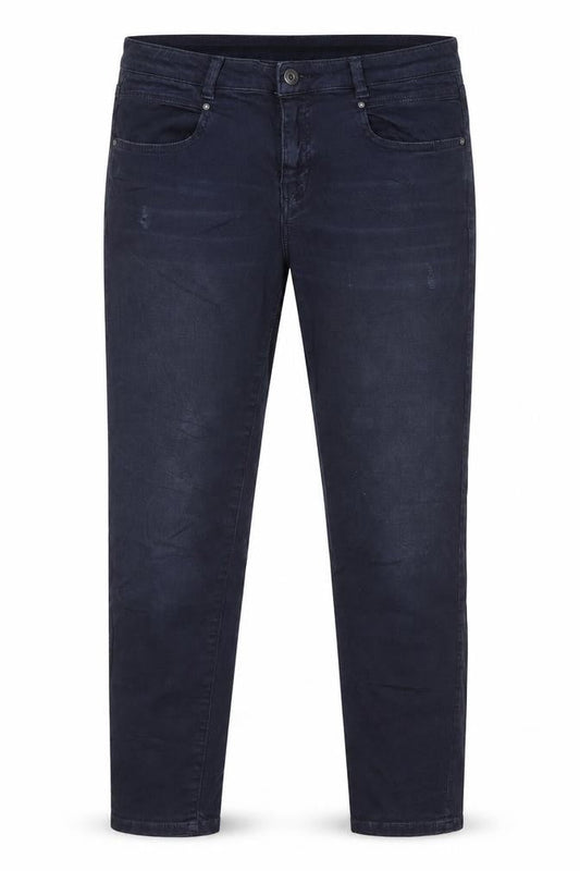 Front view of EDC women’s blue straight jeans, size UK 12, 28-inch leg
