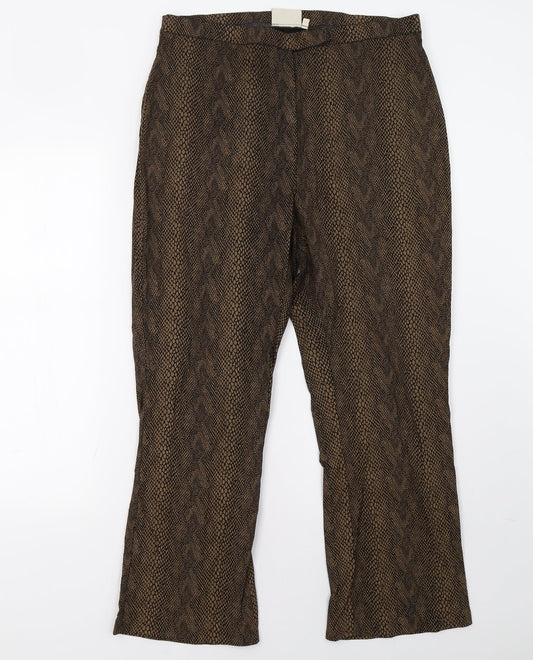 Womens UK Size 14 KappAhl Regular Fit  Brown Trousers