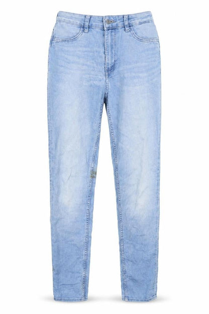 Front view of H&M women’s blue skinny jeans, size UK 10, 31-inch leg