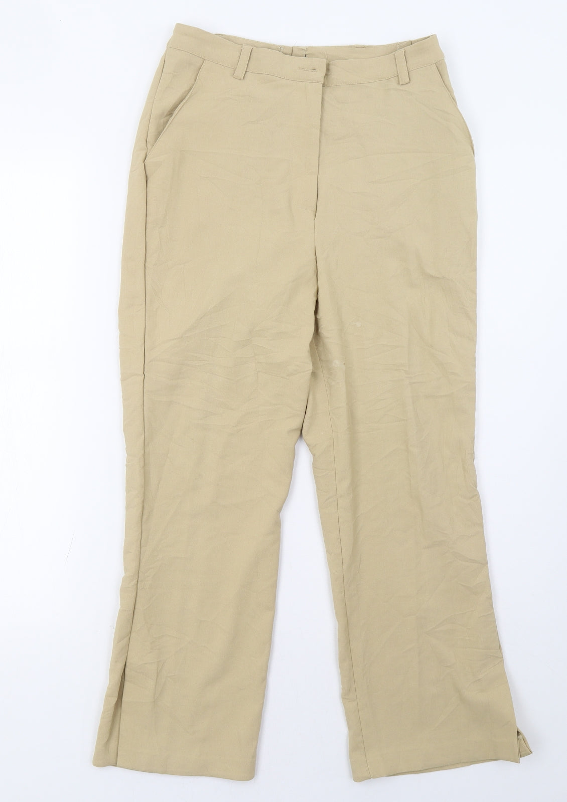 Womens UK Size 8 Preworn Regular Fit  Beige Trousers