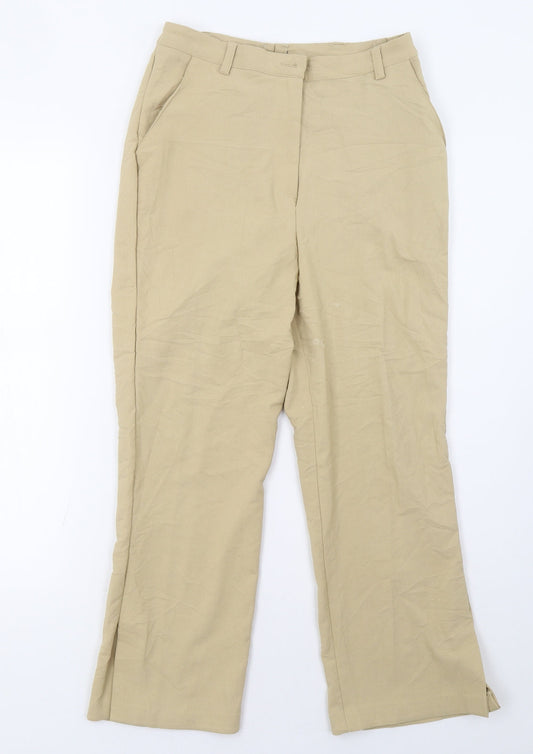 Womens UK Size 8 Preworn Regular Fit  Beige Trousers