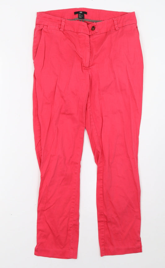 Womens UK Size 8 H&M Regular Fit  Pink Trousers