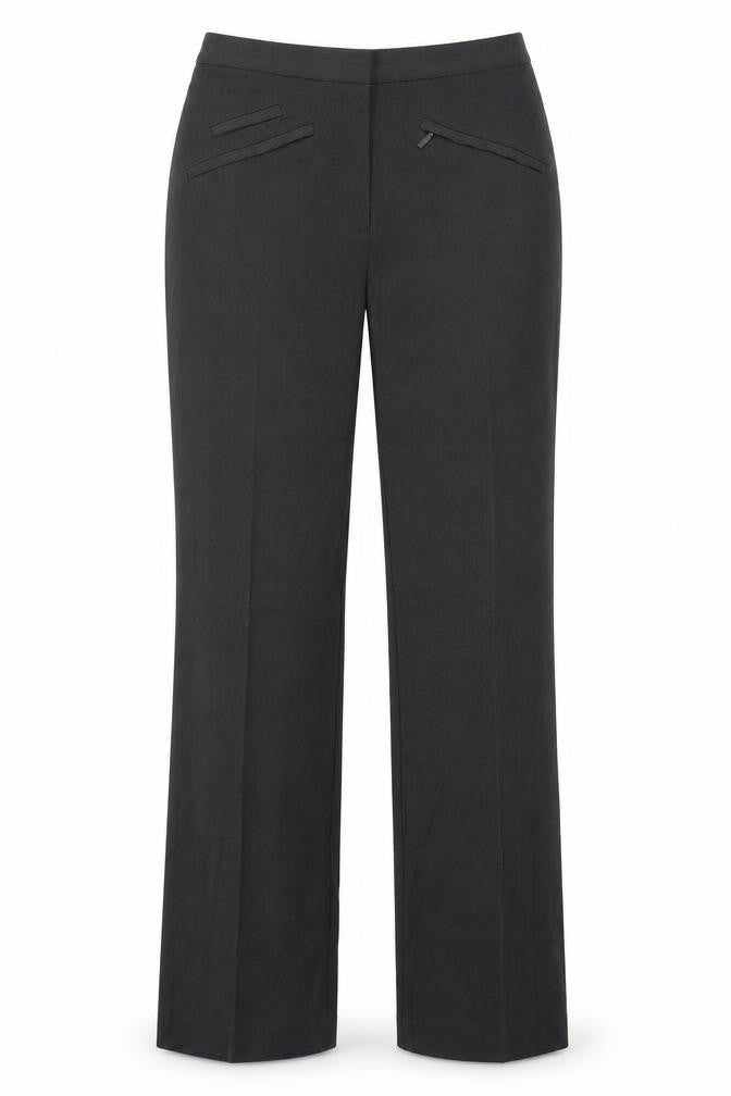 Front view of Marks & Spencer women’s grey trousers, size UK 6, 31-inch leg