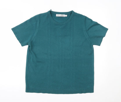 Womens UK Size 14 pure & natural Green Basic Blouse