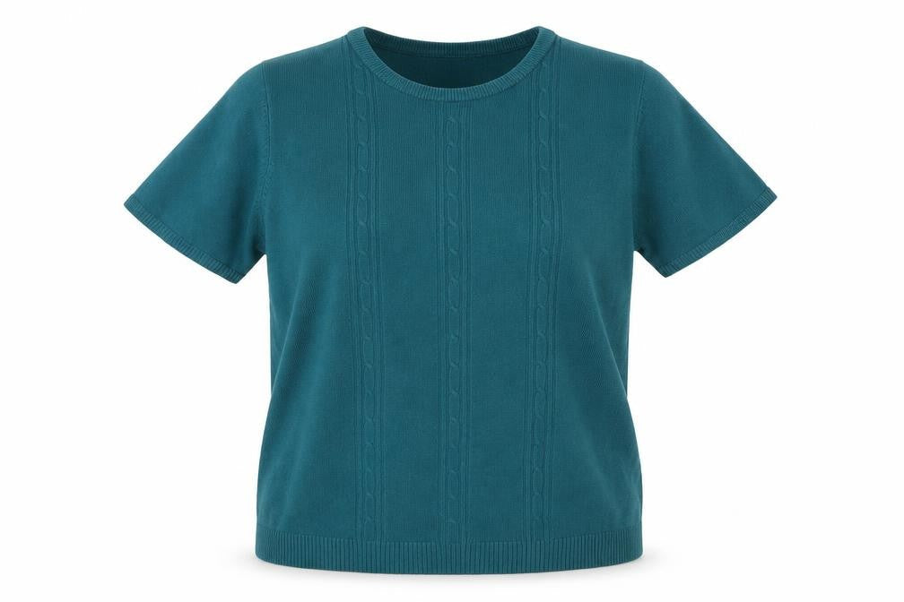Womens UK Size 14 pure & natural Green Basic Blouse