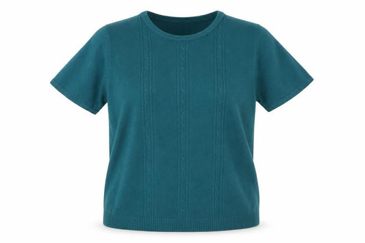 Front view of pure & natural women’s green basic blouse, size UK 14
