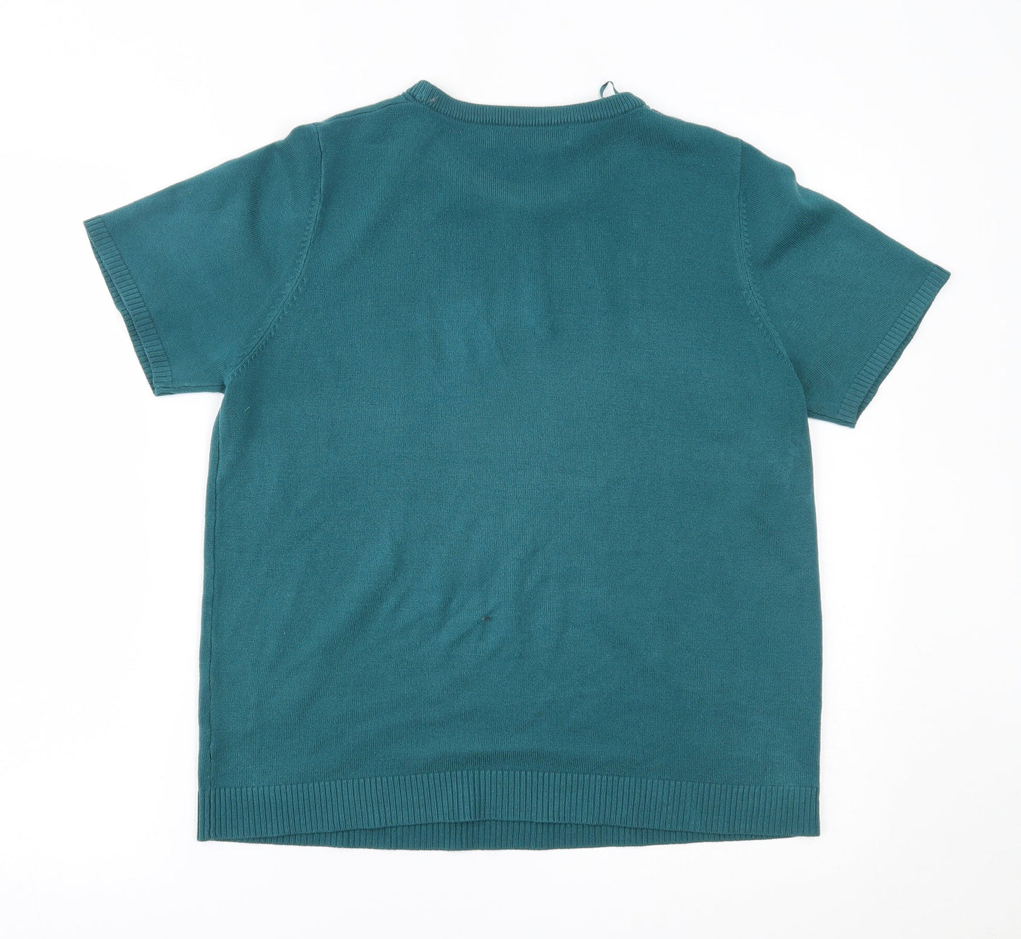 Womens UK Size 14 pure & natural Green Basic Blouse