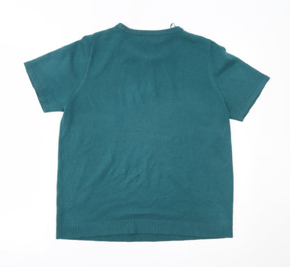 Womens UK Size 14 pure & natural Green Basic Blouse