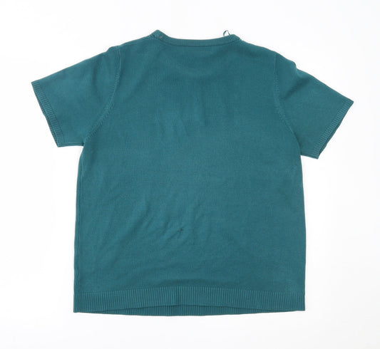 Womens UK Size 14 pure & natural Green Basic Blouse