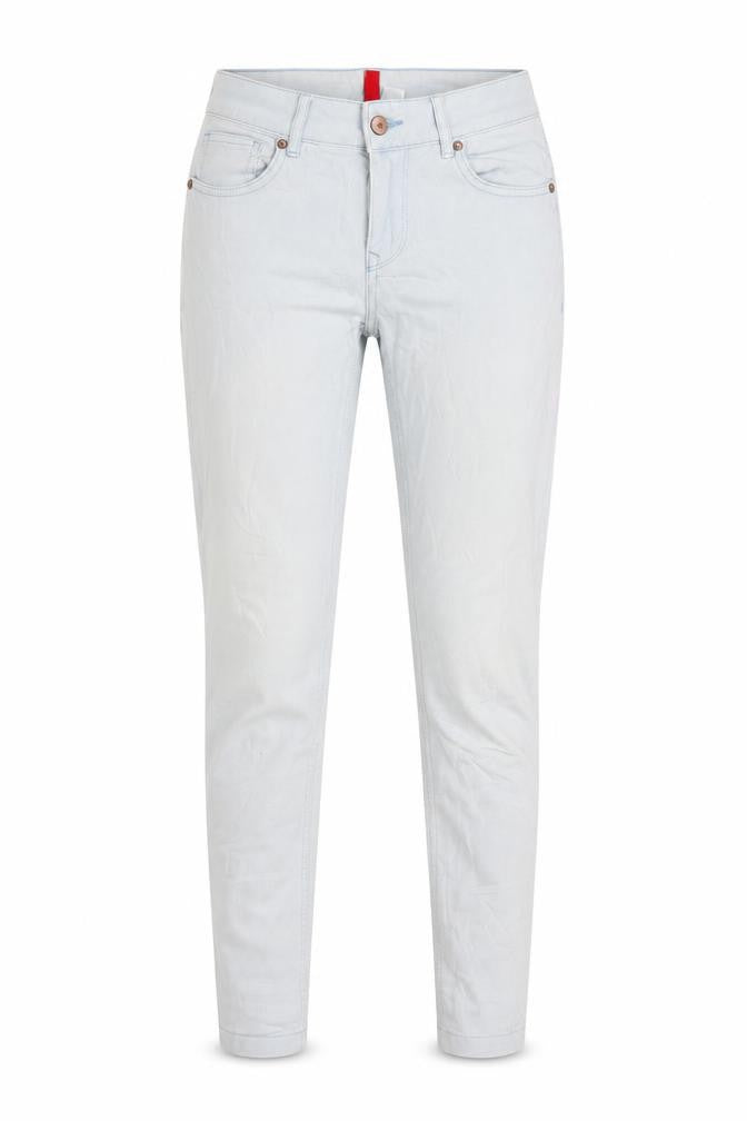 Front view of H&M women’s blue denim skinny jeans, size UK 10, 28-inch leg