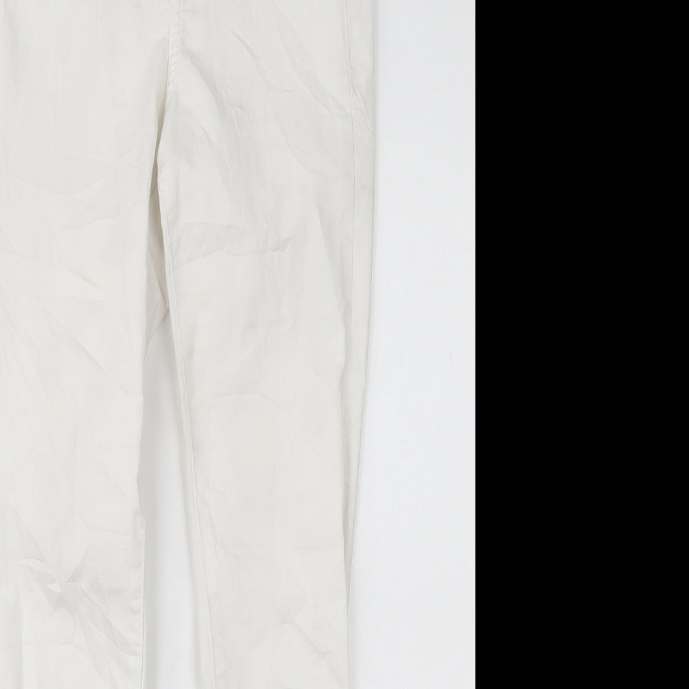 Womens UK Size 8 SINSAY Regular Fit Cropped White Jeans