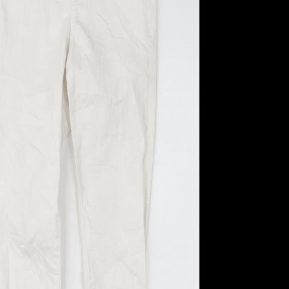 Womens UK Size 8 SINSAY Regular Fit Cropped White Jeans