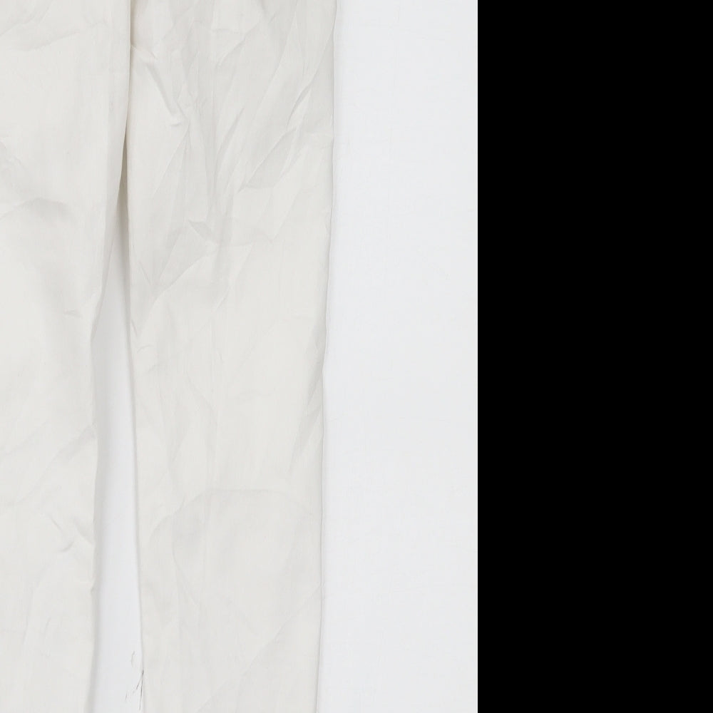 Womens UK Size 8 SINSAY Regular Fit Cropped White Jeans