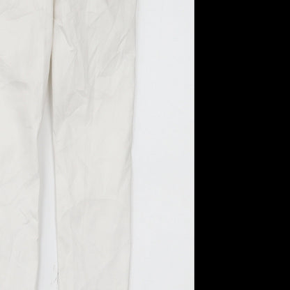 Womens UK Size 8 SINSAY Regular Fit Cropped White Jeans