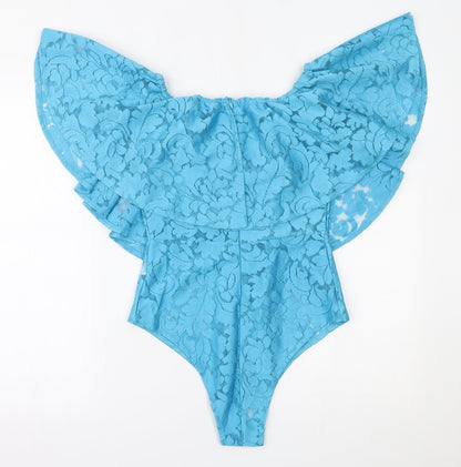 Womens UK Size S Preworn One-Piece Blue Bodysuit