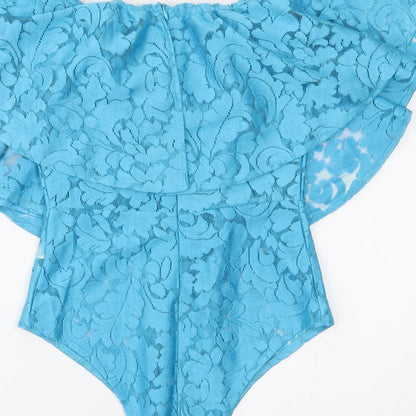 Womens UK Size S Preworn One-Piece Blue Bodysuit