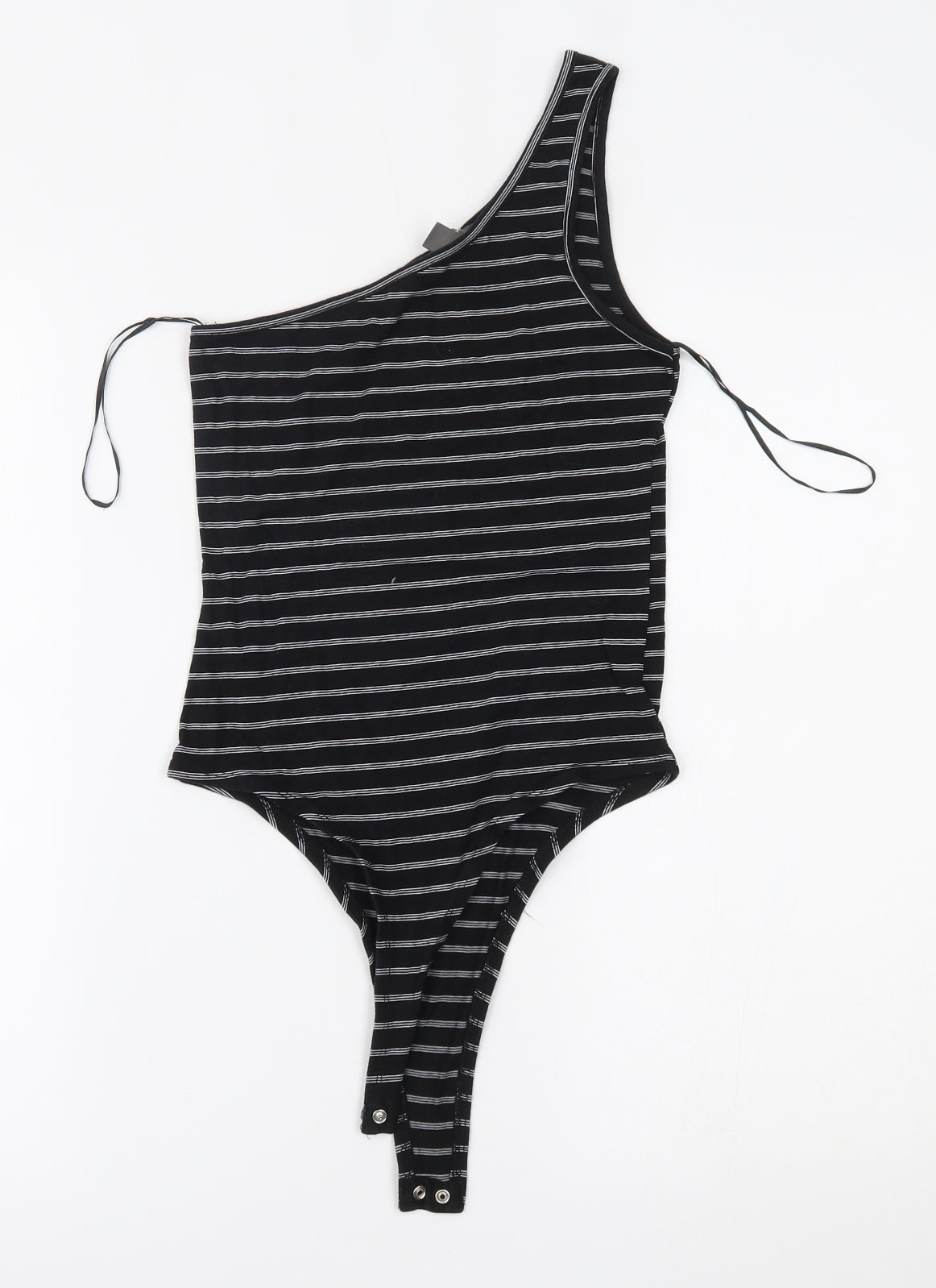 Primark Womens Black Striped  Bodysuit One-Piece Size S