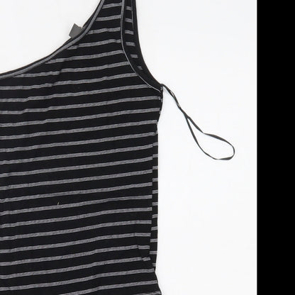 Primark Womens Black Striped  Bodysuit One-Piece Size S