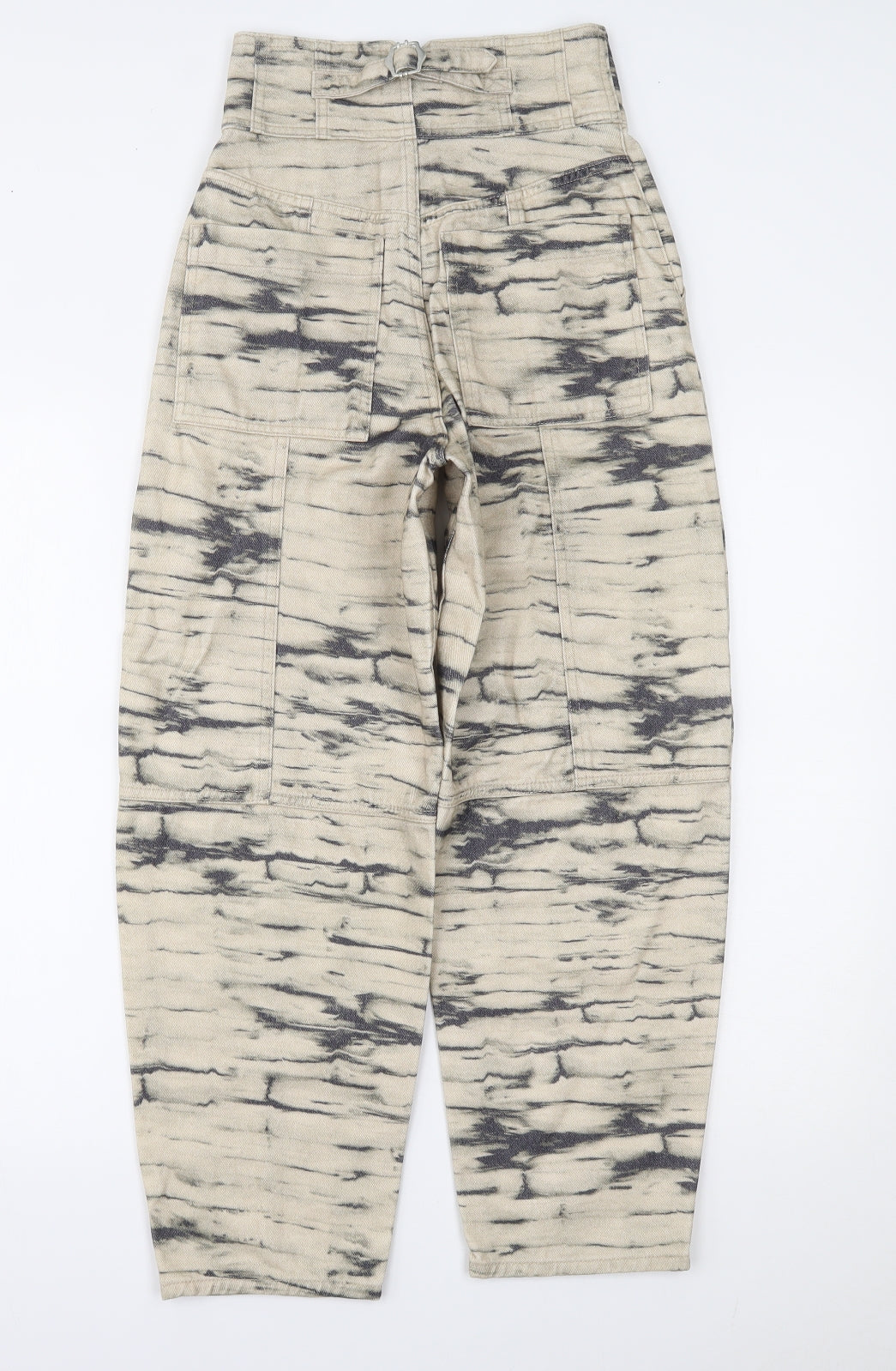 Womens UK Size 4 H&M Regular Fit Tapered Beige Jeans
