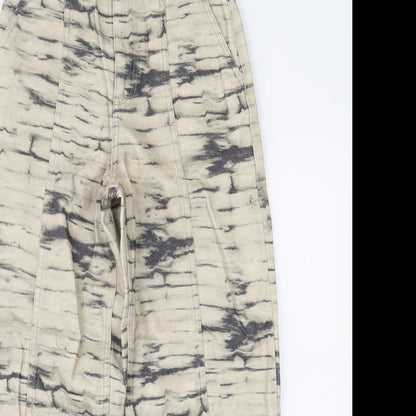 Womens UK Size 4 H&M Regular Fit Tapered Beige Jeans