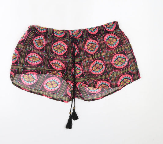Primark Womens Multicoloured Geometric  Sweat Shorts Size M